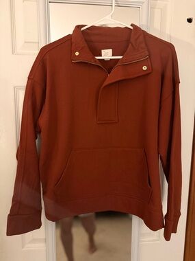 a new day Men's Zip-Front Pullover Sweater — Rust